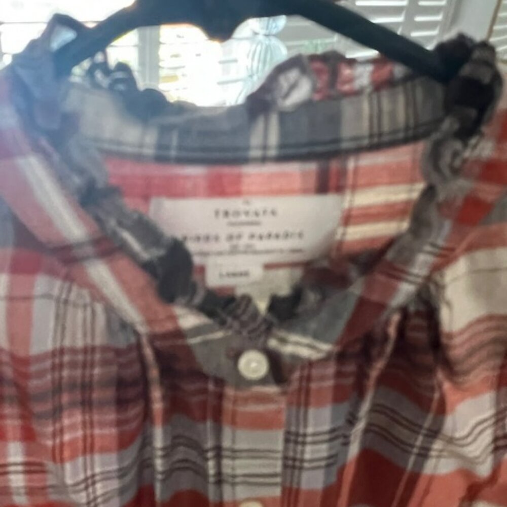 Birds Of Paradis By Trovata Long Sleeve Button Down Shirt/ Size L